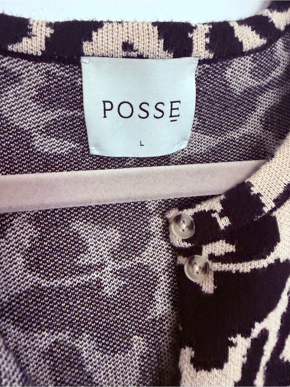 POSSE Sweater Lexi Cardigan in Leopard Black Tan - Picture 9 of 9
